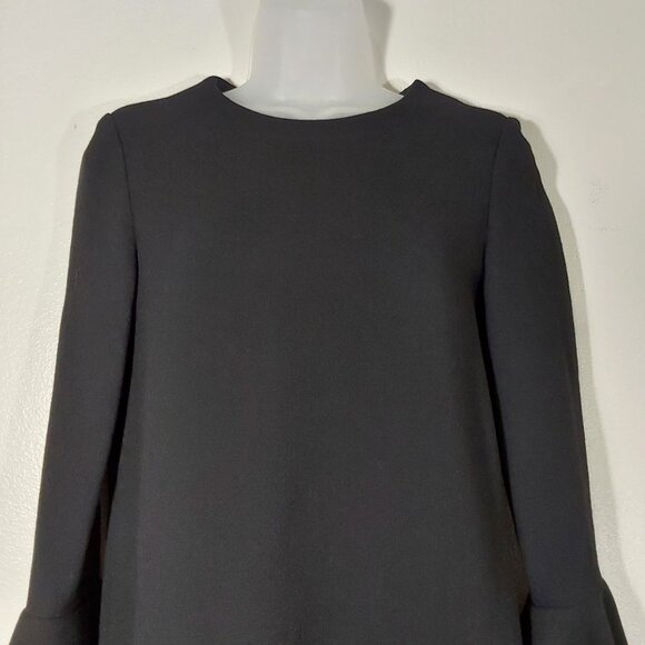 NWOT! Jill Stuart Kendra Shift Dress 100% Virgin Wool Bell Sleeve Ruffle Hem - 4 - Picture 5 of 11